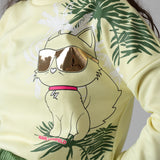 Karl Lagerfeld - Z31136-556 – Sudadera amarilla en jersey doble con dibujo estampado - Niña