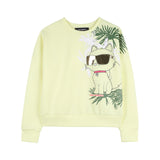 Karl Lagerfeld - Z31136-556 – Sudadera amarilla en jersey doble con dibujo estampado - Niña