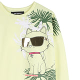 Karl Lagerfeld - Z31136-556 – Sudadera amarilla en jersey doble con dibujo estampado - Niña