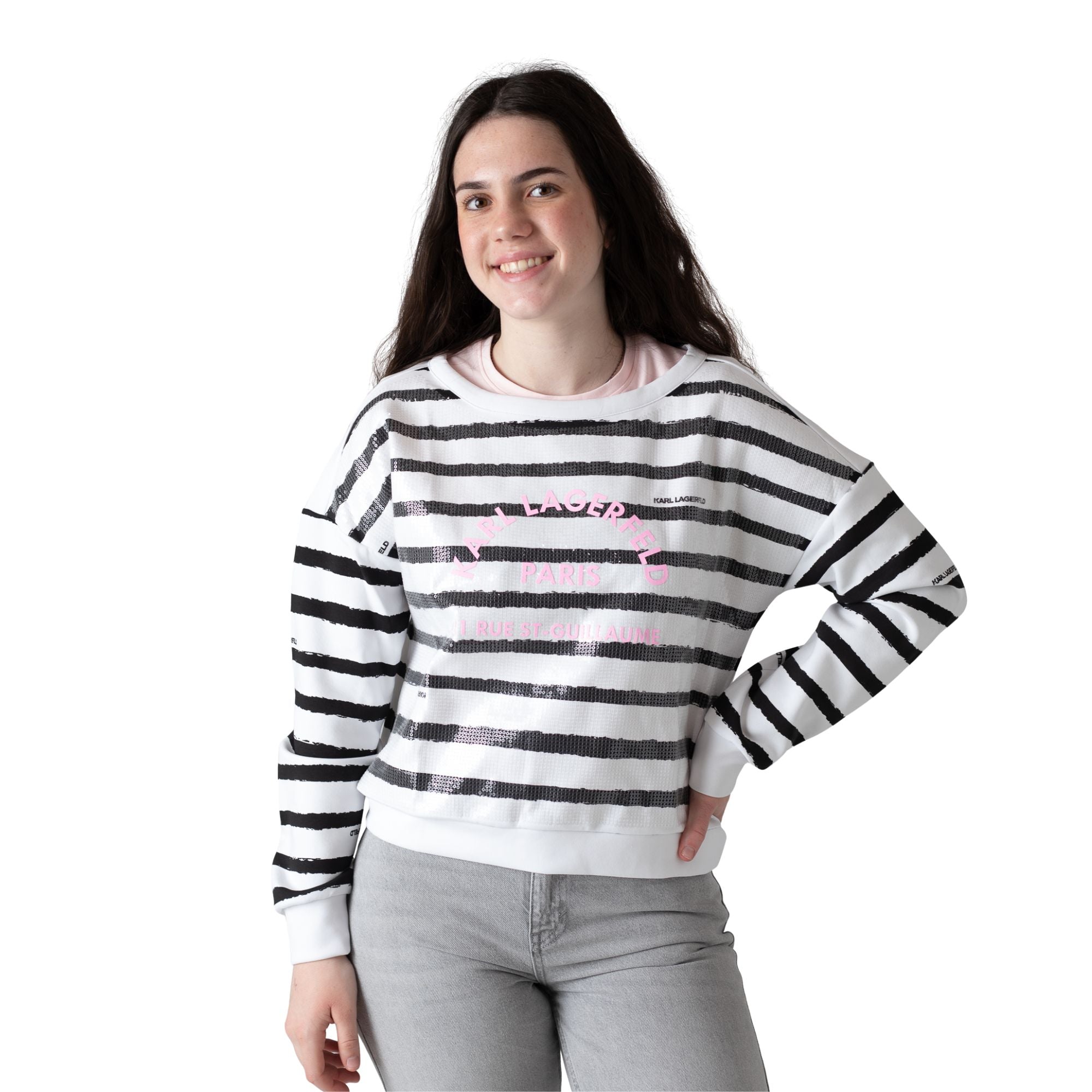 Sudadera blanca y negra Karl Lagerfeld niña Konestilochi