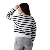 Karl Lagerfeld - Z31137-N50 – Sudadera de rayas con lentejuelas transparentes - Niña