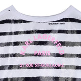 Karl Lagerfeld - Z31137-N50 – Sudadera de rayas con lentejuelas transparentes - Niña