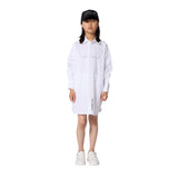 Karl Lagerfeld - Z31141-10P – Vestido blanco camisero 100% popelín de algodón de manga larga - Niña