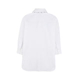 Karl Lagerfeld - Z31141-10P – Vestido blanco camisero 100% popelín de algodón de manga larga - Niña