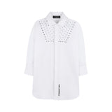 Karl Lagerfeld - Z31141-10P – Vestido blanco camisero 100% popelín de algodón de manga larga - Niña
