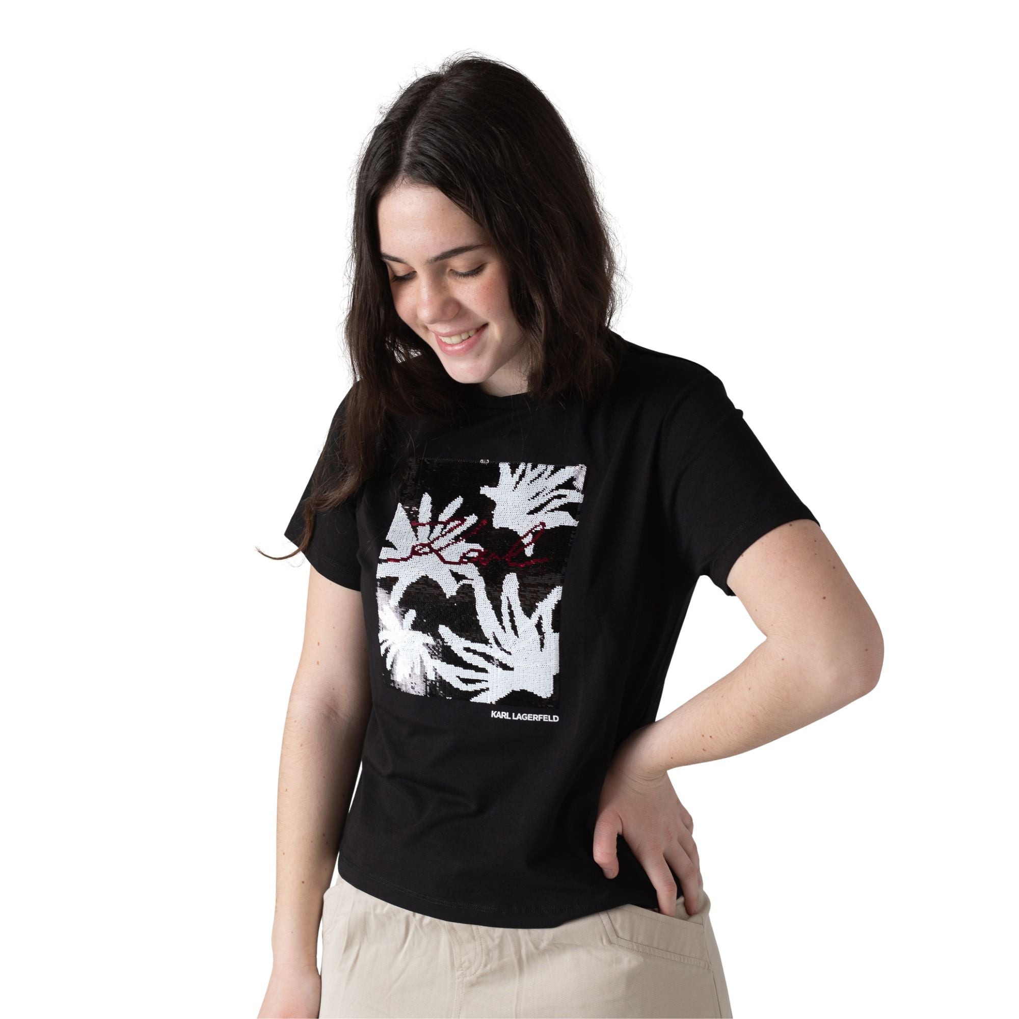 Camiseta negra Karl Lagerfeld niña Konestilochic