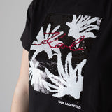 Karl Lagerfeld - Z31153-09B – Camiseta negra de manga corta con dibujo reversible con lentejuelas - Niña