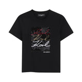 Karl Lagerfeld - Z31153-09B – Camiseta negra de manga corta con dibujo reversible con lentejuelas - Niña