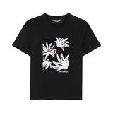 Karl Lagerfeld - Z31153-09B – Camiseta negra de manga corta con dibujo reversible con lentejuelas - Niña