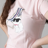 Karl Lagerfeld - Z31157-46F – Camiseta rosa de manga corta con ilustración delantera - Niña