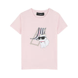 Karl Lagerfeld - Z31157-46F – Camiseta rosa de manga corta con ilustración delantera - Niña