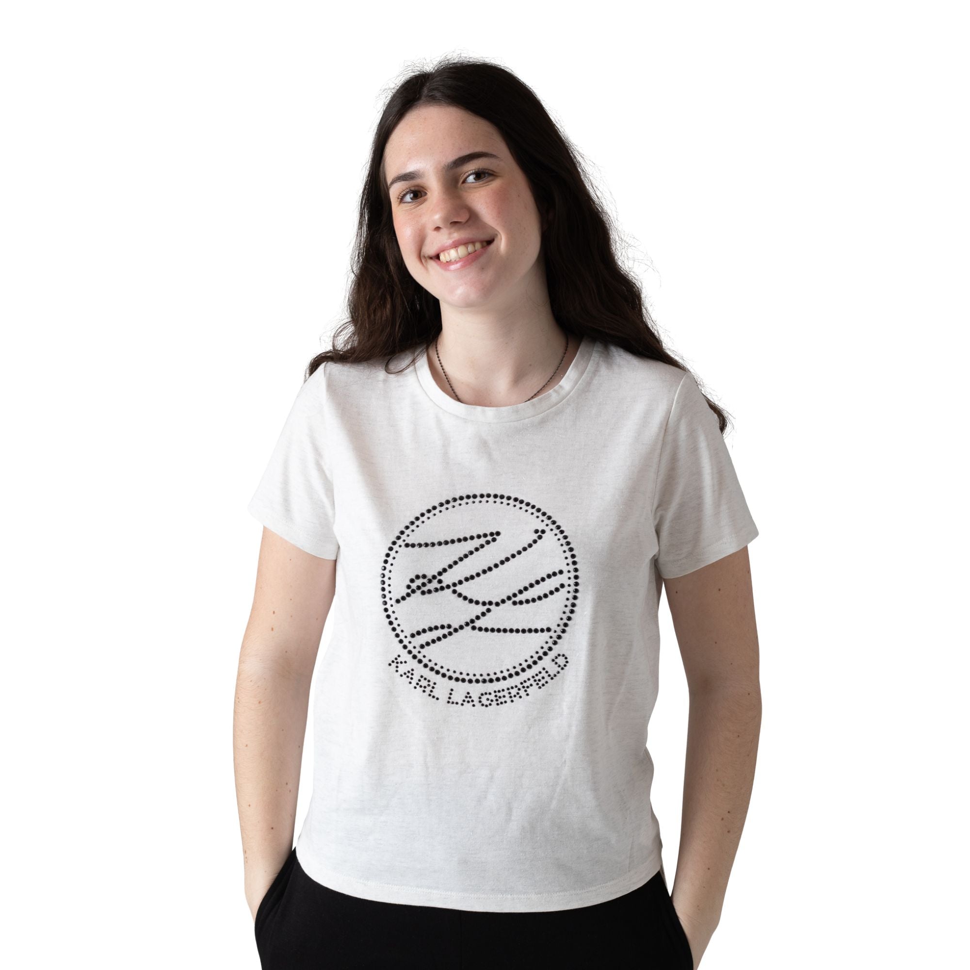Camiseta blanca Karl Lagerfeld niña | Moda infantil Konestilochic