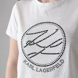 Karl Lagerfeld - Z31159-M31 – Camiseta gris de manga corta con ilustración de pedrería - Niña