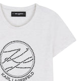 Karl Lagerfeld - Z31159-M31 – Camiseta gris de manga corta con ilustración de pedrería - Niña