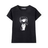 Karl Lagerfeld - Z31160-09B – Camiseta negra de manga corta con ilustración delantera - Niña
