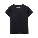 Karl Lagerfeld - Z31160-09B – Camiseta negra de manga corta con ilustración delantera - Niña