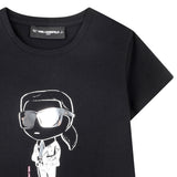 Karl Lagerfeld - Z31160-09B – Camiseta negra de manga corta con ilustración delantera - Niña