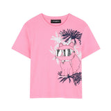 Karl Lagerfeld - Z31161-462 – Camiseta rosa de manga corta con ilustración delantera - Niña