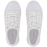 Karl Lagerfeld - Z31168-10P – Sneakers blancas de tela con puntera de goma y tachuelas laterales - Niña