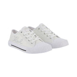 Karl Lagerfeld - Z31168-10P – Sneakers blancas de tela con puntera de goma y tachuelas laterales - Niña