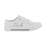 Karl Lagerfeld - Z31168-10P – Sneakers blancas de tela con puntera de goma y tachuelas laterales - Niña