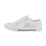 Karl Lagerfeld - Z31168-10P – Sneakers blancas de tela con puntera de goma y tachuelas laterales - Niña