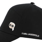 Karl Lagerfeld - Z31217-09B – Gorra negra 100% algodón con cierre ajustable - Niño