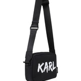 Karl Lagerfeld - Z31257-09B – Bandolera negra con correa ajustable y cierre de cremallera (11,5 x 20,5 x 4 cm.)